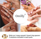 Ring Sizer Adjuster for Loose Rings, 64-Piece Set with 3 Types (Spiral Coils, Ring Guards, Sizing Strips) Fits Ring Widths 1-10mm, Invisible Resizing Solution for Women & Men - Image 2