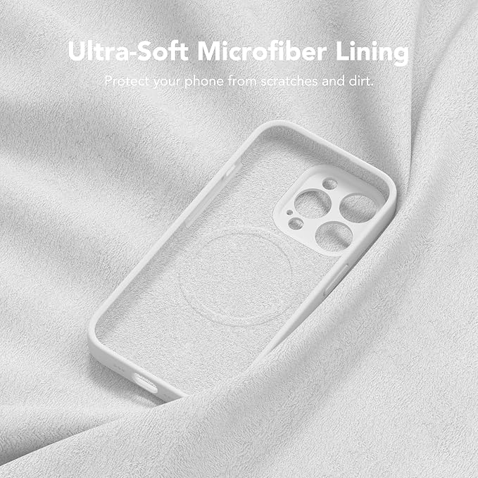 Magnetic for iPhone 14 Pro Max Case, Compatible with MagSafe, [Full Camera Protection][Screen Protector] Silicone Shockproof Protective Phone Case for iPhone 14 Pro Max 6.7", White - Image 8