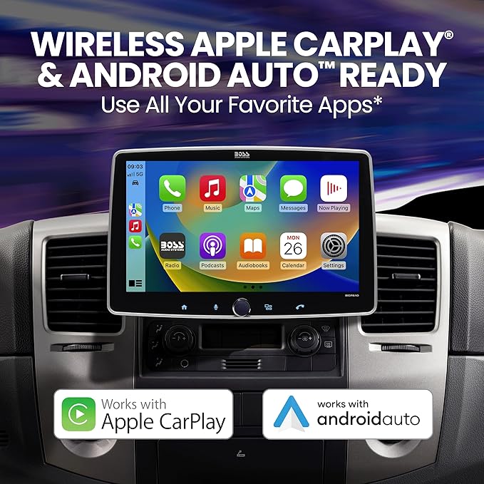 BOSS Audio Systems BCPA10 Single DIN Car Stereo Wireless Apple CarPlay, Wireless Android Auto, 10.1 Inch Touchscreen, Bluetooth, AM/FM Radio Receiver - Image 3