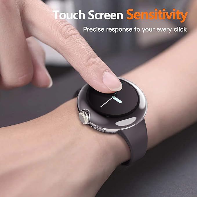 Misxi 2 Pack Hard PC Case with Screen Protector Compatible with Google Pixel Watch 2 (2023) / Pixel Watch 41mm, High Sensitivity Lightweight Anti-Fall Cover, Transparent - Image 6
