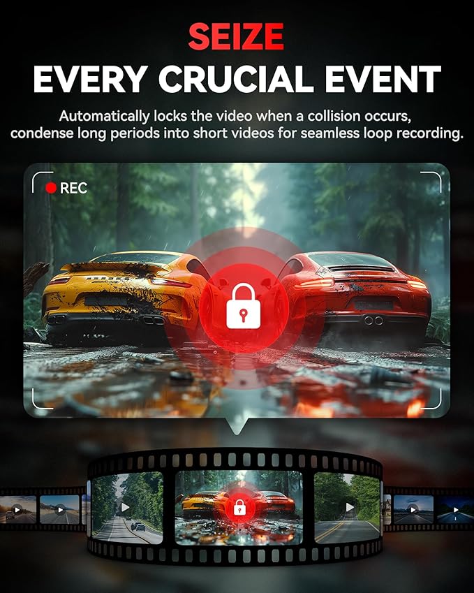 REDTIGER F4 & in-Car Rear Camera, 2160P UHD Touch Screen, Voice Control, Included 32GB Card, Night Vision, Built-in GPS, WiFi APP Control - Image 6