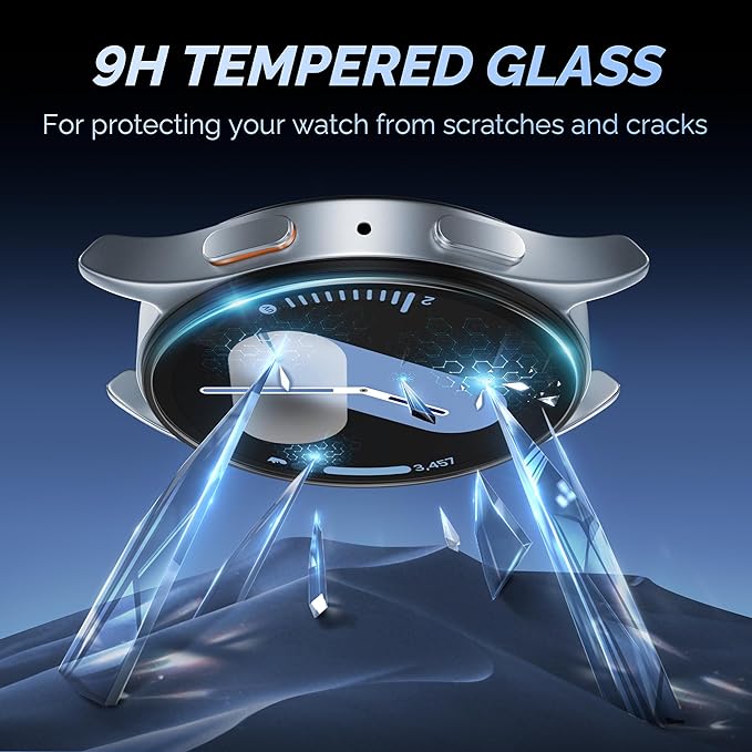 Misxi [5-Pack Hard HD Tempered Glass Screen Protector for Samsung Galaxy Watch 7 Galaxy Watch 6 40mm with Auto Alignment Tool Kit, Free Installation Scratch-Resistant Protection, Transparent - Image 3