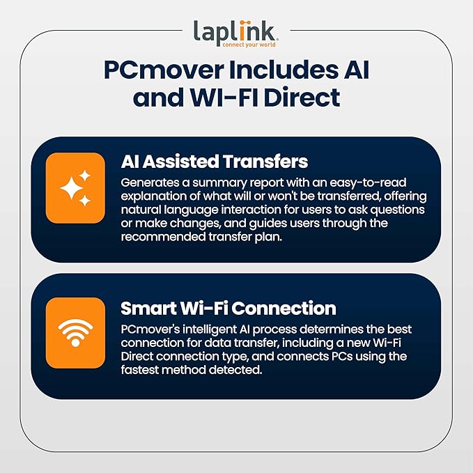 Laplink PCmover Migration Software - Initial Pay-Per-Use License Fee - Monthly invoicing for additional uses - $21.95/license with Super Speed USB 3.0 cable - Business Technician, 25 Licenses - Image 3