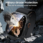 Uyiton for Apple Watch Ultra 3/2/1 Screen Protector - Titanium Alloy Frame & 9H Tempered Glass, Military Protection [Keep Original] Touch Sensitive iWatch Ultra Screen Protector 49mm, Black, 2 Pack - Image 2