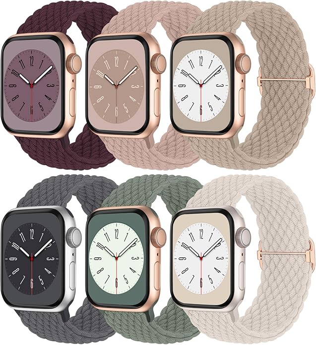 Braided Solo Loop Compatible with Apple Watch Band 38mm 40mm 41mm 42mm 44mm 45mm 46mm 49mm Women Men, Adjustable Stretchy Bands Elastic Sport Strap for iWatch Series 11 10 9 8 7 6 5 4 3 2 SE Ultra 3 2 by Butifacion