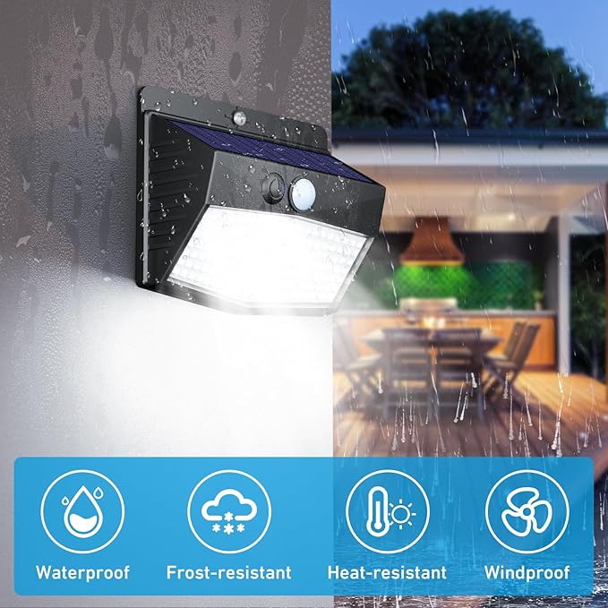 Peasur 20 Packs Solar Outdoor Lights Motion Sensor Solar Security Light Waterproof with 3 Lighting Modes Solar Powered Wall Lights Outside for Garden Fence Yard - Image 4