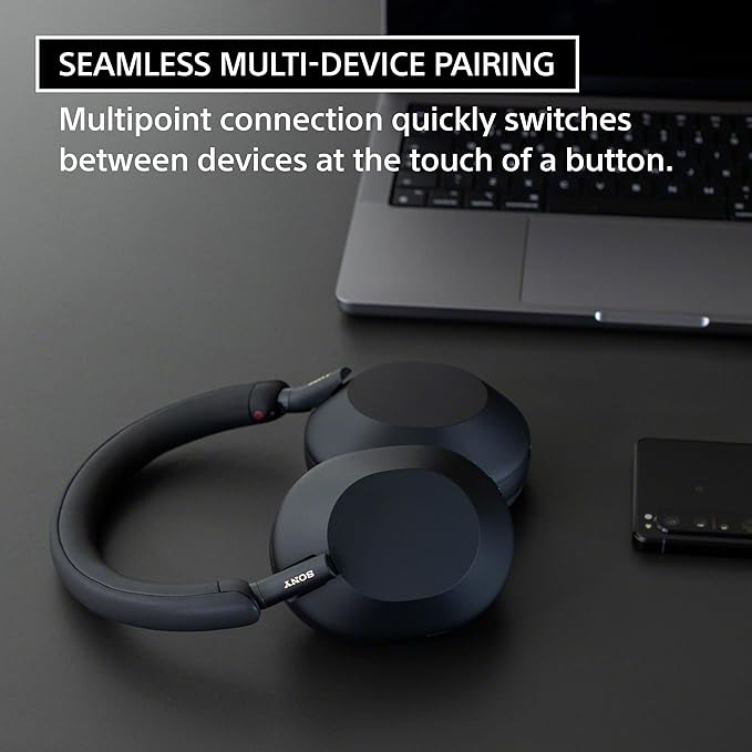 Sony WH-1000XM5 Premium Noise Canceling Headphones, Auto NC Optimizer, 30-Hour Battery, Alexa Voice Control, Silver - Image 6