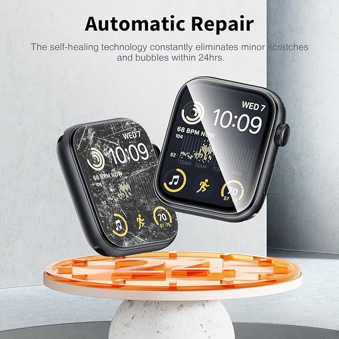 LK 6 Pack Apple Watch Screen Protector 44mm SE (2023) Series 6/5/4 [Flexible TPU Not Glass] Self-Healing, Max Coverage, Bubble Free, HD Clear Screen Protector for iWatch 44mm, Anti-Scratch - Image 3