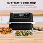 Ninja Foodi Air Fryer | 6-in-1 with 7-QT MegaZone & Basket Divider for Large Proteins & Full Meals | Cook 2 Foods at Once | 450° F | Air Fry, Roast, Broil, Dehydrate, Keep Warm & Bake | Black | DZ071 - Image 4