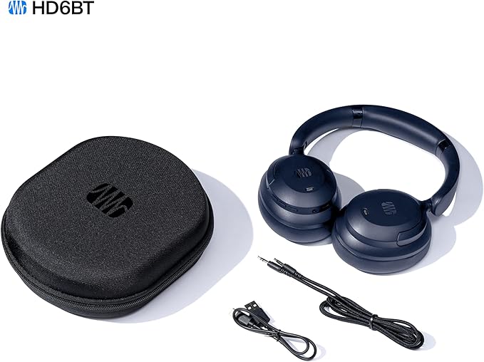 PreSonus Eris HD6BT — Over-Ear Closed-Back Wireless Headphones, Bluetooth, ANC Noise Cancelling, Up to 60 Hours Battery Life, Studio Headphones for Mixing, Monitoring, Recording, Midnight Blue - Image 8