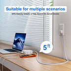Surge Protector Power Strip, 8 Outlets with 4 USB Ports(2 USB C), 4-Sided 1050J Outlet Extender with 5FT Flat Extension Cord for Travel, Home, School, College Dorm Room Essentials - Image 6