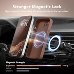 Magnetic for iPhone 13 Case, Compatible with MagSafe, [Full Camera Protection][Screen Protector] Silicone Shockproof Protective Phone Case for iPhone 13 6.1", Brown - Image 2