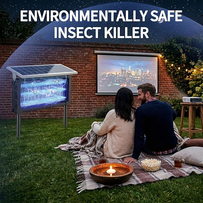 2026 New Solar Bug Zapper Outdoor Large 18W High-Efficiency Solar Panel & 4500V Grid Cordless Electric Mosquito Zapper Indoor, IPX5 Waterproof Fly Trap Insect Killer for Backyard, Garden, Patio - Image 7
