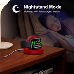 2026 Upgraded for Apple Watch Charger Magnetic Fast Charging Dock,Portable Wireless Charging Stand Compatible with iWatch Series Ultra/SE/11/10/9/8/7/6/5/4/3/2 Support Nightstand Mode-Red - Image 5