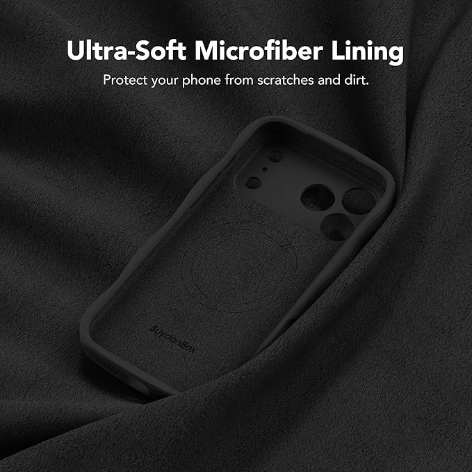 Magnetic for iPhone 17 Pro Max Case, [Full Camera Protection][Compatible with MagSafe] Cute Wave Frame Silicone Shockproof Protective Phone Case for iPhone 17 Pro Max 6.9", Black - Image 5