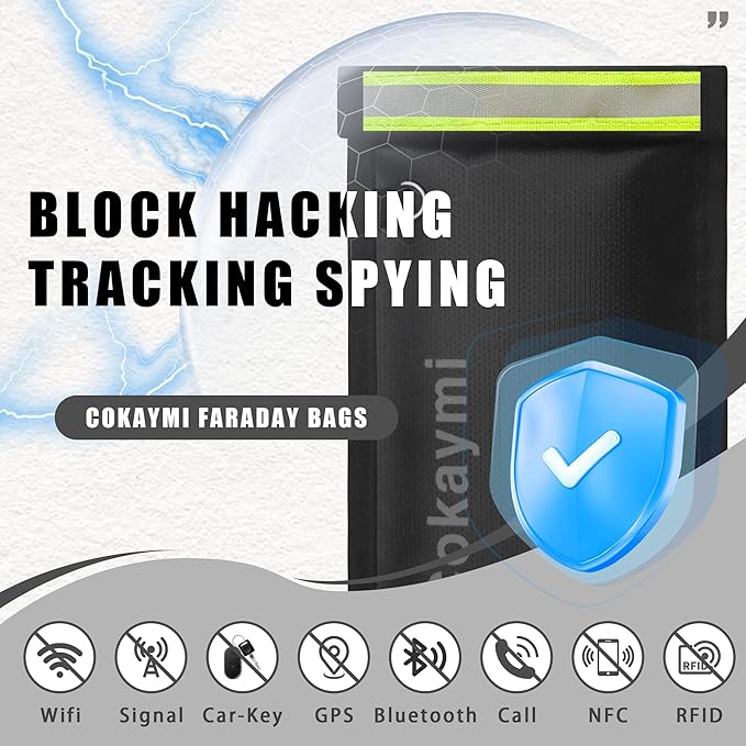 1 Pack Faraday Bags for Phones, Car Key Fobs & Electronic Devices - Privacy Protection Pouch Blocks 5G, WiFi, Bluetooth, GPS and RFID Signals, Durable & Portable Anti-Tracking Design（Green） - Image 3