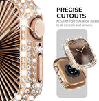 KADES Bling Case Compatible for Apple Watch Series 3/2/1 38mm, Sparkly Full Diamond Protective PC Bumper Cover, Rhinestone Frame for Women, 38mm-Rose Gold - Image 3