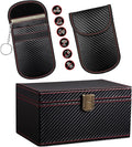 Faraday Box for Car Keys, Leather Signal Blocker Box for Car Keys Fob Cards Keyless Entry Signal Blocker & Anti-Theft Faraday Box Cage by FOXNSK