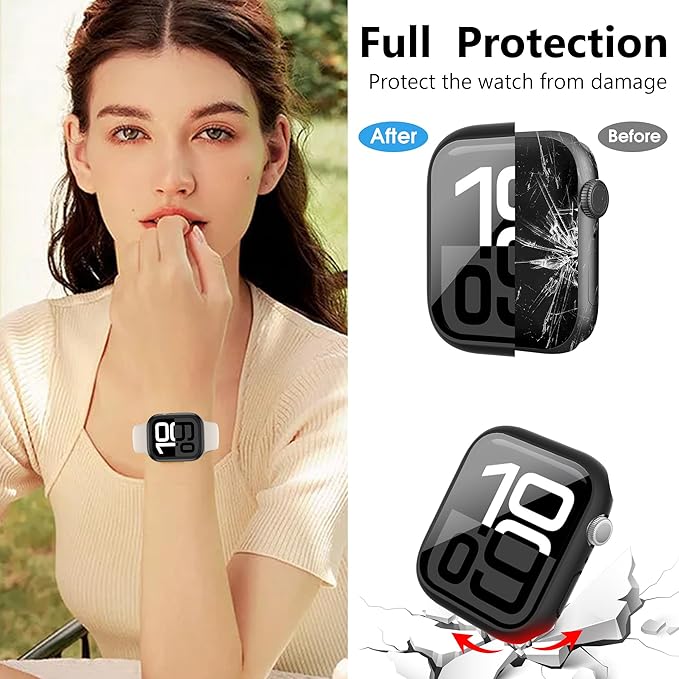 20 Pack Case for Apple Watch Series 9/8/7 41mm with Tempered Glass Screen Protector, Shockproof Hard PC Protective Cover, All-around Bumper Compatible with iWatch S9 S8 S7 41mm - Image 3