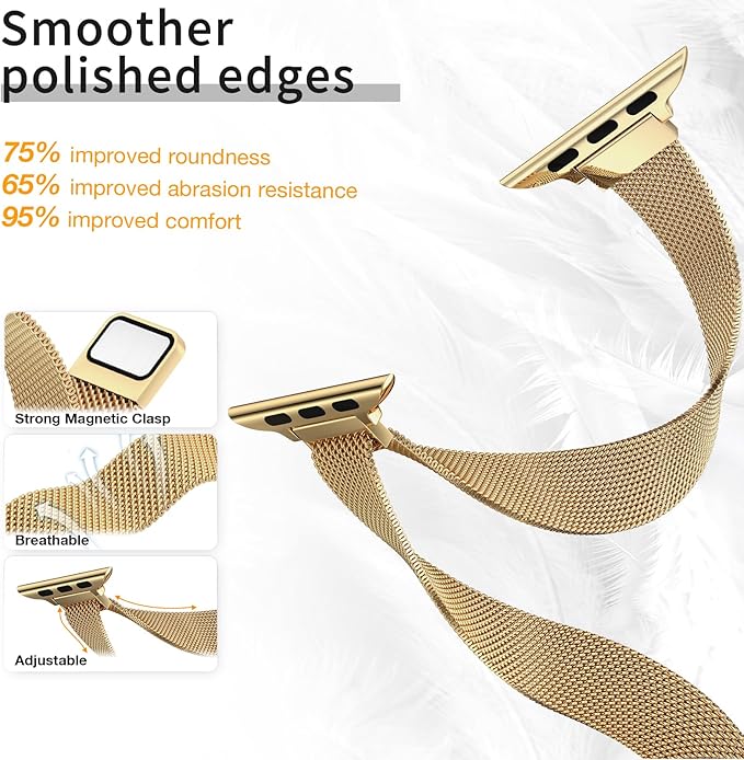 MARGE PLUS Slim Milanese Loop Compatible with Apple Watch Band for women 41mm 40mm 38mm 42mm 46mm 45mm 44mm, Stainless Steel Magnetic Mesh Strap work on iWatch Series 11 10 9 8 7 6 5 4 3 & SE 3 2 1 - Image 4