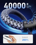 Short USB A to USB C Cable 3FT, USB C Fast Charging Cable, Durable Braided USB to USB Type C Cord for Car iPhone USB C Charger for iPhone 17/16/15/Pro Max/Plus, Samsung Galaxy S23 and More-2Pack Gray - Image 7
