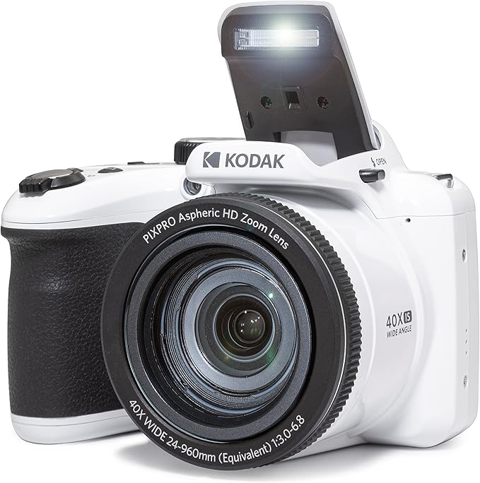 Kodak PIXPRO AZ405-WH 20MP Digital Camera 40X Optical Zoom 24mm Wide Angle Lens Optical Image Stabilization 1080P Full HD Video 3" LCD Vlogging Camera (White), Full Frame - Image 4