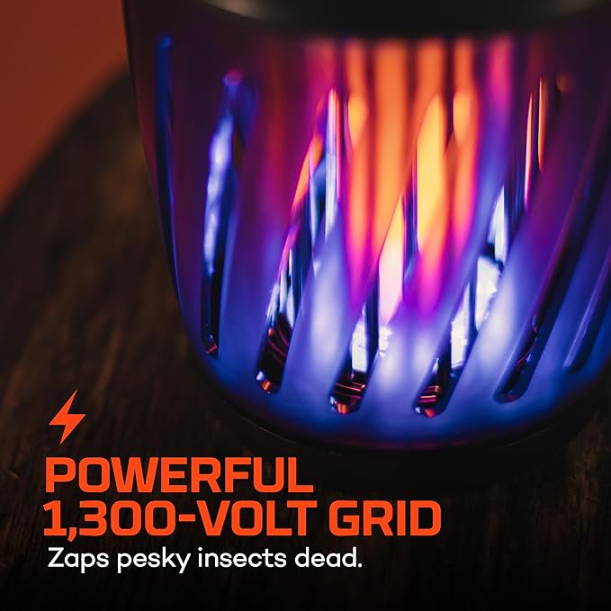 NEBO Solar Zapper & Lantern | Portable, Warm Light for Outdoor & Indoor Use, Insect Killing Electric Zapper, Solar Powered & USB-C Rechargeable Battery, Perfect for Bugs like Mosquitos, Flies & Gnats - Image 2