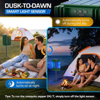 Solar Bug Zapper Outdoor, Waterproof Mosquito Zapper Type-C & Solar Powered, Auto On/Off, Cordless 4200V Electric Fly Zapper, 5000mAh Rechargeable Mosquito Trap Killer for Patio Backyard Camping - Image 4
