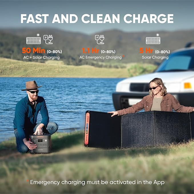 Jackery Explorer 2000 v2 Portable Power Station with Explorer 300, 2042Wh LiFePO4 Battery, 2200W Solar Generator, USB-C PD 100W Fast Charging for Camping, Home Use(Solar Panel Optional) - Image 4