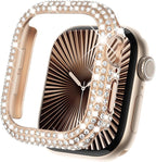 KADES Bling Case Compatible for Apple Watch Series 3/2/1 38mm, Sparkly Full Diamond Protective PC Bumper Cover, Rhinestone Frame for Women, 38mm-Rose Gold by KADES