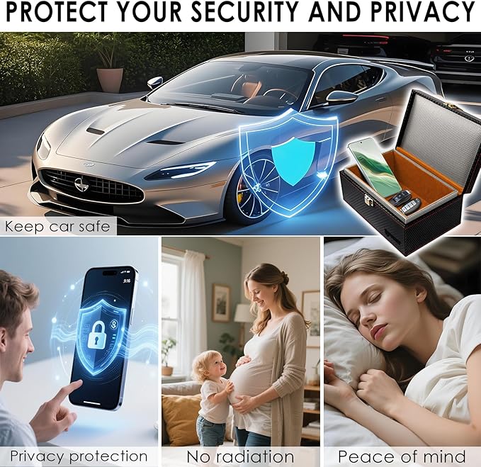 Faraday Box for Car Keys – RFID Signal Blocker, Key Fob Protector, Anti-Theft Keyless Entry Protector with Faraday Pouch - Image 5