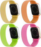4 Pack Stretchy Solo Loop Nylon Bands Compatible with watch 38mm 40mm 41mm 42mm 44mm 45mm 46mm 49mm Women Men, Water-Resistant Elastics Sport Strap for iWatch Series 11/10/9/8/7/6/5/4/3/2/1 Ultra SE by Acrbiutu