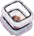 Surace Compatible with Apple Watch Case 44mm, 300 Diamonds with Screen Protector for Apple Watch Series 6/5/4/3/2/1, Bling Case Tempered Glass Protective Cover for 38mm 40mm 42mm 44mm, Rainbow by Surace