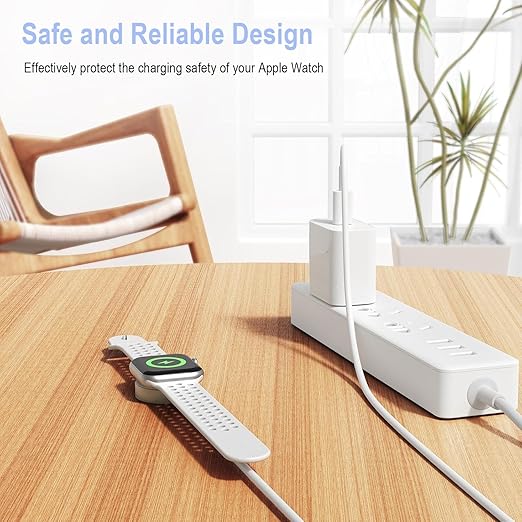 Fast Charging for Apple Watch Charger, 6.6FT Long [MFi Certified] Magnetic iWatch Charger USB C Charging Cable Cord with TypeC Wall Charge Block for Apple Watch Series 11/10/9/Ultra/8/7/SE/SE2/6/5/4/3 - Image 4
