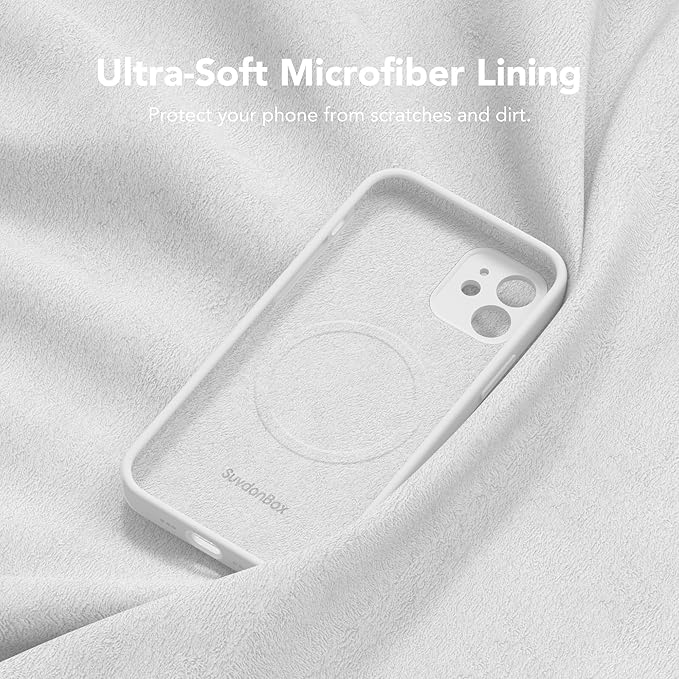 Magnetic for iPhone 12 Case, Compatible with MagSafe, [Full Camera Protection][Screen Protector] Silicone Shockproof Protective Phone Case for iPhone 12 6.1", White - Image 7