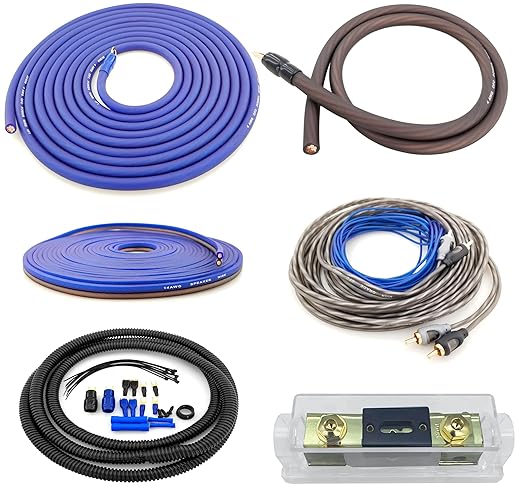 4 Gauge 100% Copper OFC Complete Amplifier Wiring Kit | True Spec 4 AWG (American Wire Guage) for Automotive Car Audio Subwoofer Amp Install (incl Power Ground Cable RCA Speaker Remote Wires) by Zhevrax