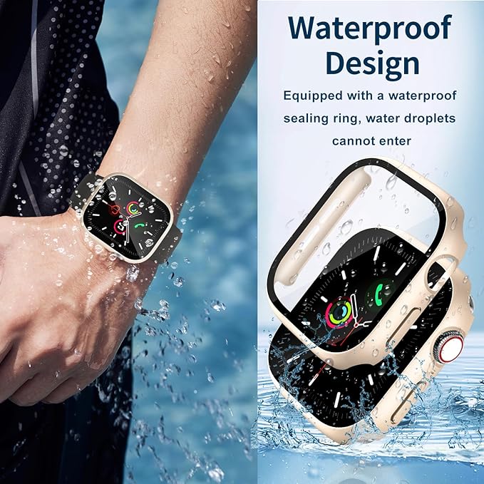 Waterproof Case for Apple Watch Series 10 Series 11 46mm Built-in Tempered Glass Screen Protector,[Slim Guard PC Bumper] [Touch Sensitive] Full Protective Face Cover Compatible iWatch Accessories - Image 4