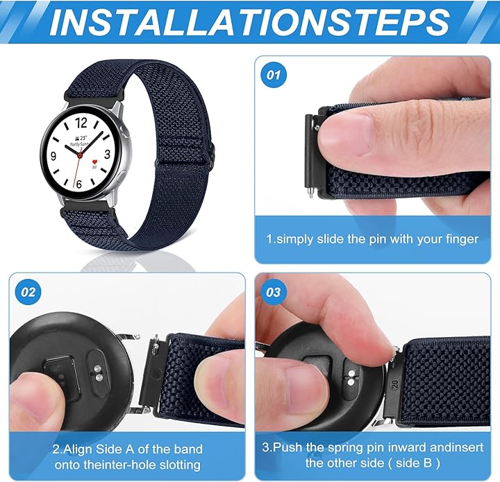 Compatible with 16mm 18mm 19mm 20mm 22mm 24mm Watch Bands Quick Release Replacement Wristband,Adjustable Stretchy Nylon Solo Loop Straps Fabric Braided Sport Elastic Bands for Men Women - Image 3