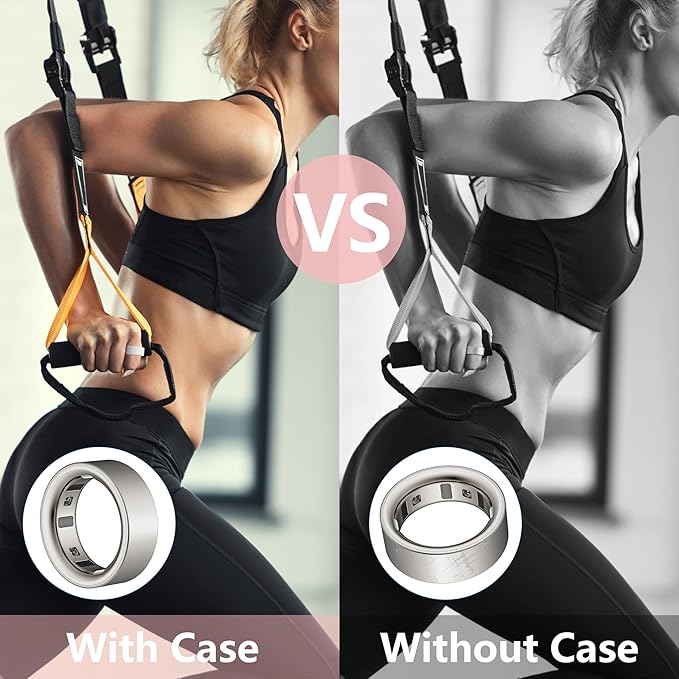 Protector Compatible for Oura Ring 4/Gen 4 Ceramic/Gen 3 Cover,Silicone Anti-Scratch Elastic Ring Finger Case Woking Out Gym for Women Men-White+Starlight+LightCoffee+DarkCoffee-S for 4/5/6/7 - Image 5