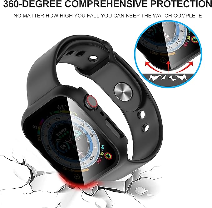 Suoman 3-Pack for Apple Watch 41mm Privacy Screen Protector Case, [Anti-Peeping] Ultra-Thin Tempered Glass Protective Cover - Image 5