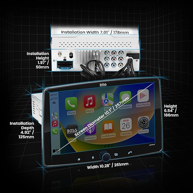 BOSS Audio Systems BCPA10 Single DIN Car Stereo Wireless Apple CarPlay, Wireless Android Auto, 10.1 Inch Touchscreen, Bluetooth, AM/FM Radio Receiver - Image 5