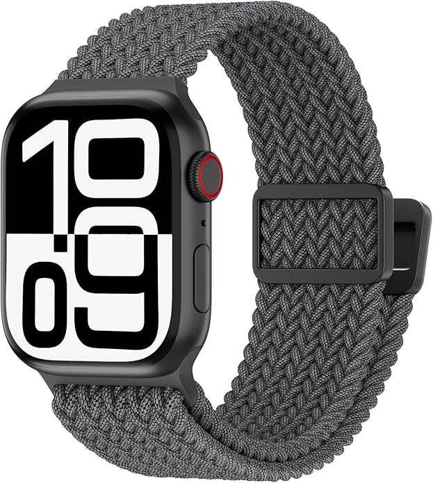 Magnetic Nylon Braided Band Compatible for Apple Watch Ultra2 Ultra 49mm 46mm 45mm 44mm 42mm 41mm 40mm 38mm Women Men ,Adjustable Elastic Sport Strap for iWatch Series10/9/8/7/6/5/4/3/2/1 SE by Drimobiuty