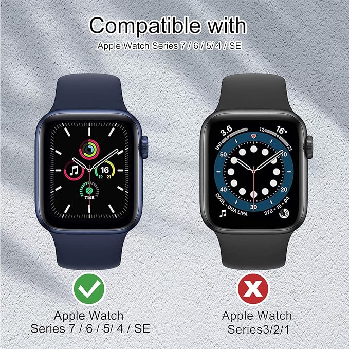 EDIMENS 2 Pack Hard PC Case Compatible with Apple Watch Series 6 / SE / 5/4 40mm Women Men, Overall PC Case Slim Tempered Glass Screen Protector Protective Cover for Apple iWatch 40mm SE Clear - Image 2