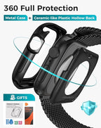Goton AntiCrack Metal Case for Apple Watch Series 9/8/7 45mm Screen Protector, HD Tempered Glass, Daily Water-Resistant Alloy Bumper with Ceramic-Style Back Cover for iWatch 45 mm - Image 7