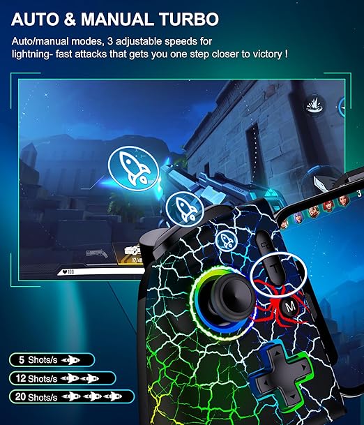 Mocagen Phone Controllers for iPhone/Android/Switch/Oled/Switch 2 - Hall Effect Joysticks & Triggers, Mobile Gaming Controller with 7 RGB Light, Macros, Turbo, Keylinker APP, Mac - Image 5