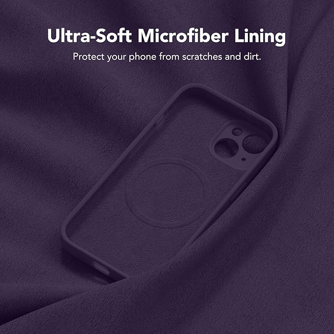 Magnetic for iPhone 13 Case, Compatible with MagSafe, [Full Camera Protection][Screen Protector] Silicone Shockproof Protective Phone Case for iPhone 13 6.1", Deep Purple - Image 7