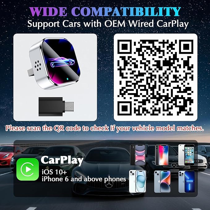 2026 Wireless CarPlay Adapter Upgrade Wired CarPlay to Wireless, Mini USB Design for Cars with Built-in Wired Apple CarPlay Plug and Play Easy Use Fast Stable Connection Car Play for iPhone - Image 3