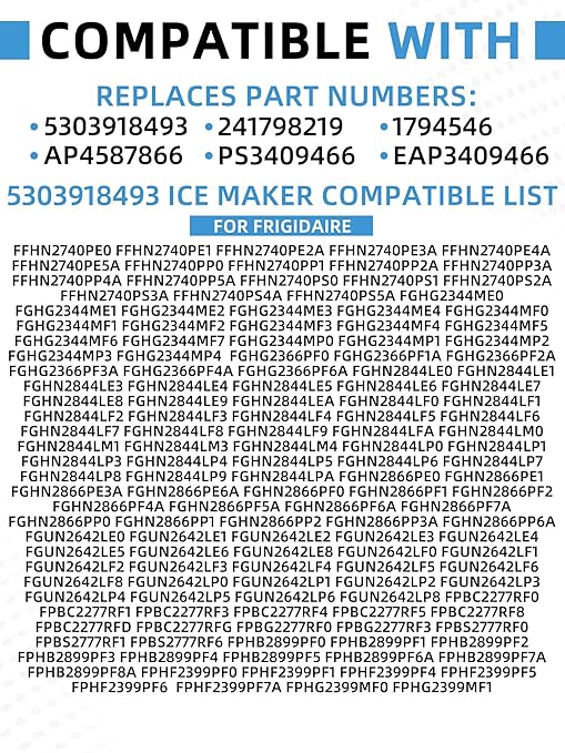 5303918493 Refrigerator Ice Maker Compatible with Frigidaire Electrolux Kenmore Crosley Replaces 241798219 1794546 AP4587866 PS3409466 EAP3409466 - Image 5