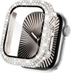 KADES Compatible with Apple Watch Series 11 10 46mm, Bling Full Diamond Rhinestone Protective Case with Built-in Screen Protector, Sparkling iWatch Protective Bumper Cover, Starlight by KADES