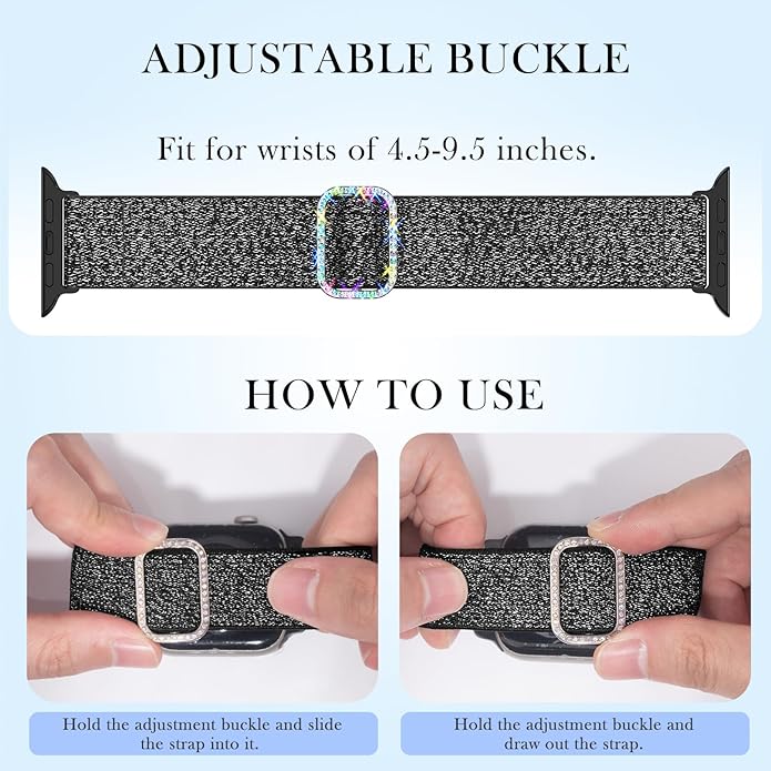 LETOID Stretchy Bands Designed for Apple Watch Band 38mm 40mm 41mm 42mm 44mm 45mm 46mm 49mm Women, Soft Nylon Elastic Strap Solo Loop Wristband for iWatch Series 11 10 9 8 7 6 5 4 3 2 1 SE Ultra - Image 7